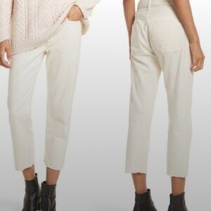 Vince Union Slouch Button Fly Raw hem Natural size 25